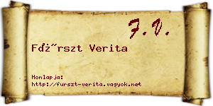 Fürszt Verita névjegykártya